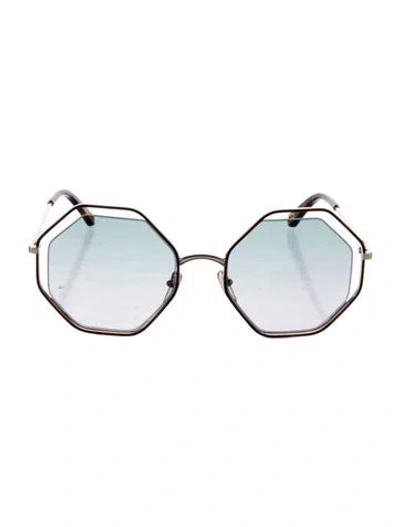Pre-owned Chloé Oversize Mirrored Sunglasses In Brown