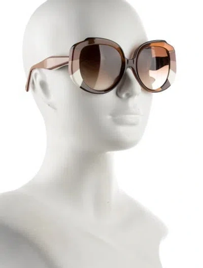 Pre-owned Chloé Oversize Mirrored Sunglasses In Neutral