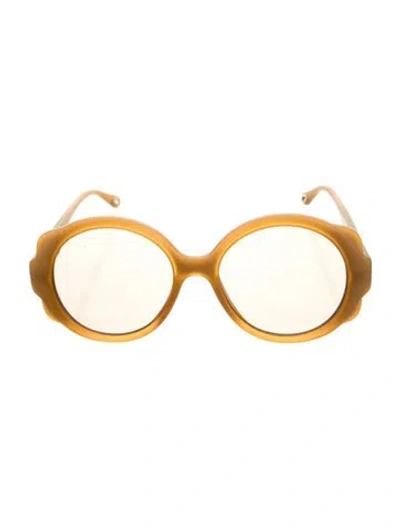 Pre-owned Chloé Oversize Mirrored Sunglasses In Neutrals