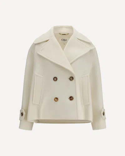 Chloé Oversize Short Coat In White