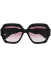 Chloé Oversize Square-frame Sunglasses In Schwarz