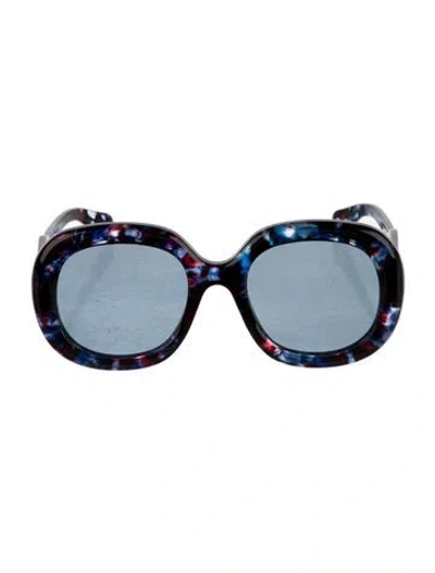 Pre-owned Chloé Oversize Tinted Sunglasses In Blue
