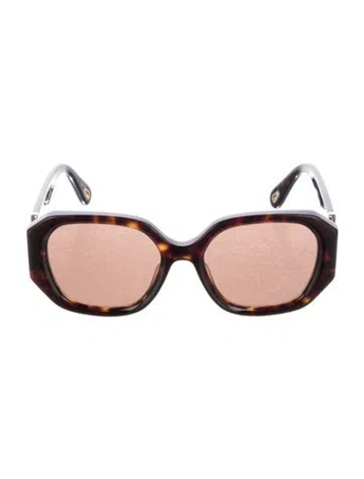 Pre-owned Chloé Oversize Tinted Sunglasses In Brown