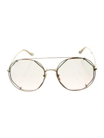Pre-owned Chloé Oversize Tinted Sunglasses In Gold