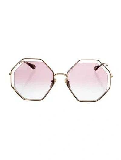Pre-owned Chloé Oversize Tinted Sunglasses In Gold