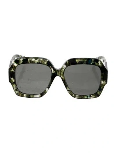 Pre-owned Chloé Oversize Tinted Sunglasses In Green