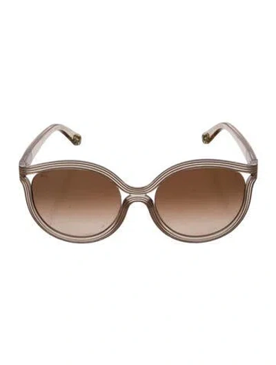 Pre-owned Chloé Oversize Tinted Sunglasses In Neutral