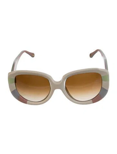 Pre-owned Chloé Oversize Tinted Sunglasses In Neutral