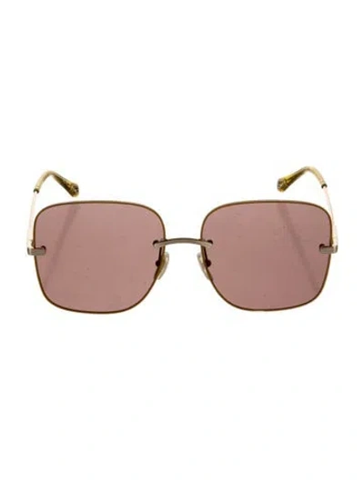 Pre-owned Chloé Oversize Tinted Sunglasses In Yellow