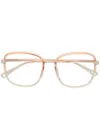 Chloé Oversize Transparent-effect Glasses In 橘色