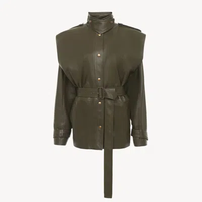 Chloé Blouson Oversize En Cuir Femme Brun Taille 36 100% Cuir D'agneau In Brown
