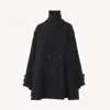Chloé Double Breasted Wool Coat Coats And Trench Coats Blue In Black