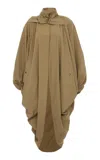 Chloé Oversized Cotton Coat In Brown