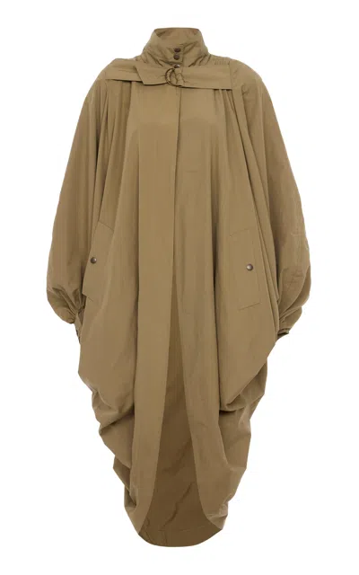 Chloé Oversized Cotton Coat In Brown