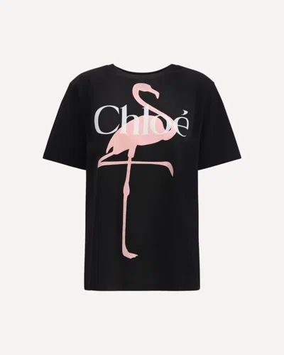 Chloé Oversized Cotton T-shirt In Black