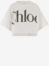 Chloé Logo Print Cropped T-shirt In White