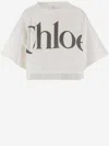 Chloé Logo Print Cropped T-shirt In White