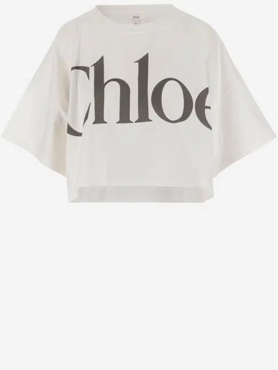 CHLOÉ CHLOÈ OVERSIZED CROP T SHIRT