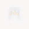 Chloé T-shirt Court Oversize En Jersey De Coton À Logo Femme Blanc Taille Xl 100% Coton In White