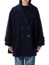 Chloé Oversize Double-breasted Wool Coat In Black