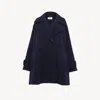 Chloé Manteau Oversize Croisé En Laine Femme Bleu Taille 38 80% Laine Vierge, 20% Polyamide, Horn Bubalus 