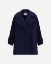 Chloé Structured Double-breasted Jacket Notched Lapels In Blue