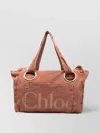 Chloé Oversized Eyelet Tote Bag With Front And Side Pockets In Orange