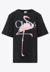 Chloé Women Black Crewneck T-shirt With Maxi Logo Print On The Front In Cotton Woman In Black
