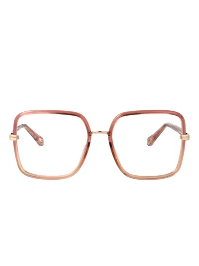Chloé Oversized-frames Glasses In Gold