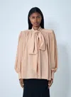Chloé Women Oversized Gathered Blouse In Neutral