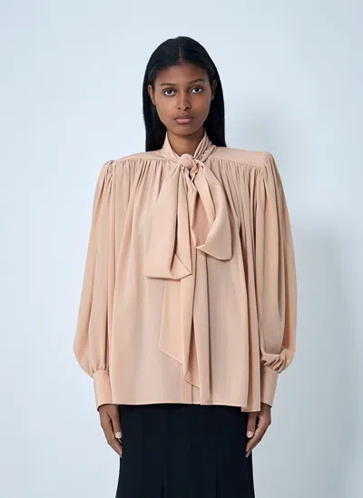 Chloé Oversized Gathered Blouse In Neutral