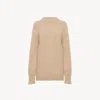 Chloé Oversized Knitted Sweater In Cashmere & Cotton Pink Size M 100% Cotton In Pink
