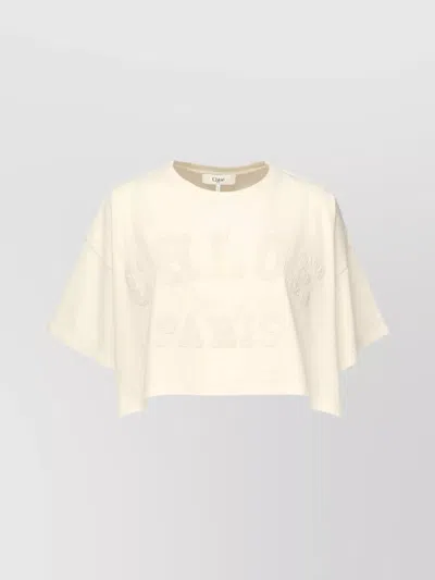 CHLOÉ OVERSIZED LOGO CROPPED T-SHIRT