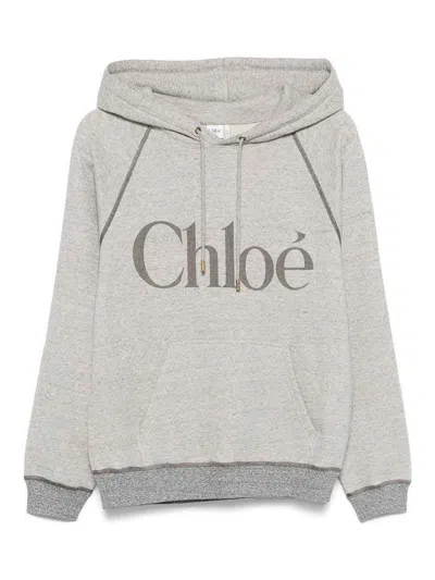 Chloé Oversized Logo Hoodie In A Cotton Fleece Mix