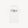 Chloé Logo Jersey T-shirt In White