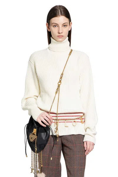 Chloé Oversized Logo Turtleneck Jumper In White