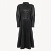 Chloé Oversized Long Riding Coat In Leather In Black
