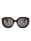 Chloé Black Naomy Round-frame Sunglasses In Black