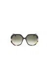 Chloé Chloe Womens Black Ch0105s Hexagonal-frame Acetate Sunglasses In Multicolor