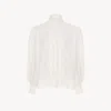 Chloé Ruffled Silk Jacquard Shirt In White