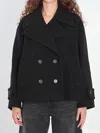 Chloé Double-breasted Notched Lapels Jacket Pockets In Black
