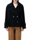 Chloé Oversized Short Coat In Black