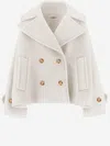 Chloé Chloè Oversized Short Coat In Wool Blend In Neutral