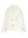 Chloé Oversized Short Wool Coat In White