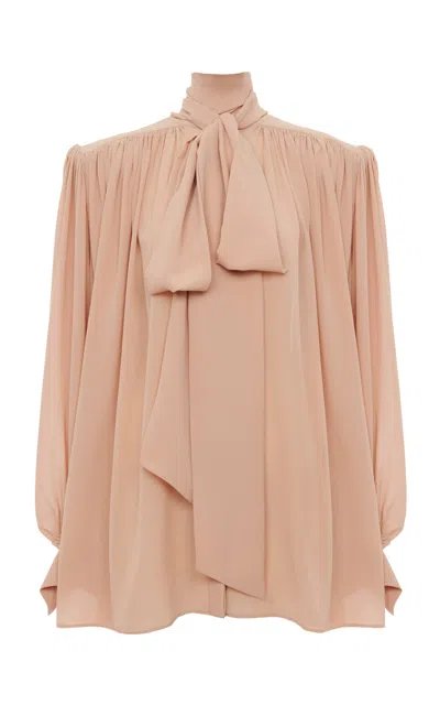 Chloé Oversized Silk Crepe De Chine Top In White