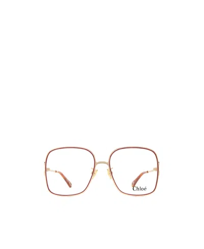 Chloé Oversized Square Frame Glasses In Nude