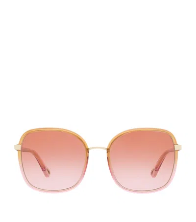 Chloé Oversized Square Sunglasses In Yellow
