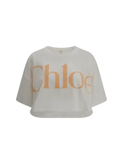 Chloé Oversize Cotton T-shirt In White