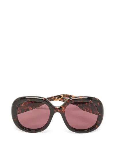 Pre-owned Chloé Oversized Tortoiseshell Sunglasses In Brown