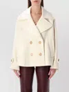 Chloé Oversized Wool Blend Peacoat Chin Strap Collar In Neutral